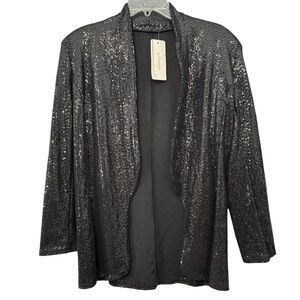 Axange Paris Black Sequin Open Jacket NWT | Made in France